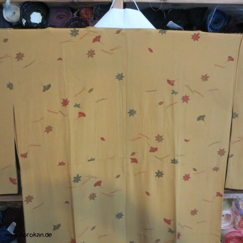Herbstblätter messing Seide, Yamato Juban Unterkimono