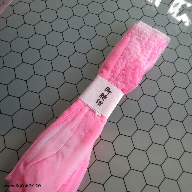 rosa Farbverlauf Shibori Koshi Himo, neu mit Banderole