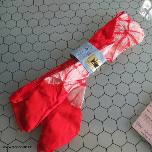 roter Asanoha Shibori Seiden Koshi Himo