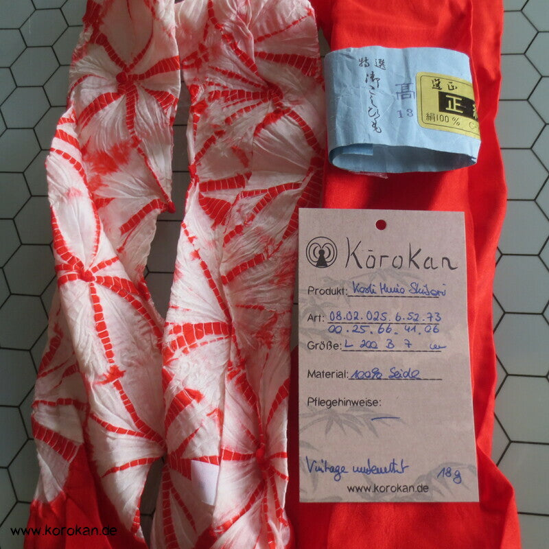 roter Asanoha Shibori Seiden Koshi Himo