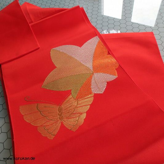 Schmetterling und Ahornblatt Nagoya Obi