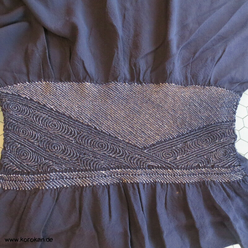 Spiralnebel Shibori Heko Obi - Chirimen Crepe
