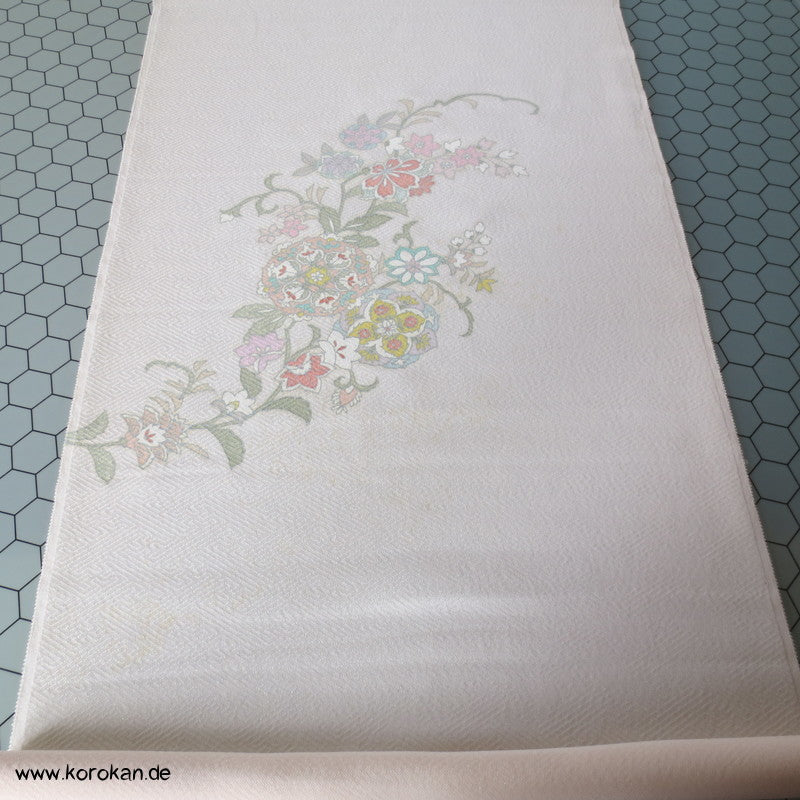 indisches Blumenmuster Bingata Tanmono, eingewebter Lurex