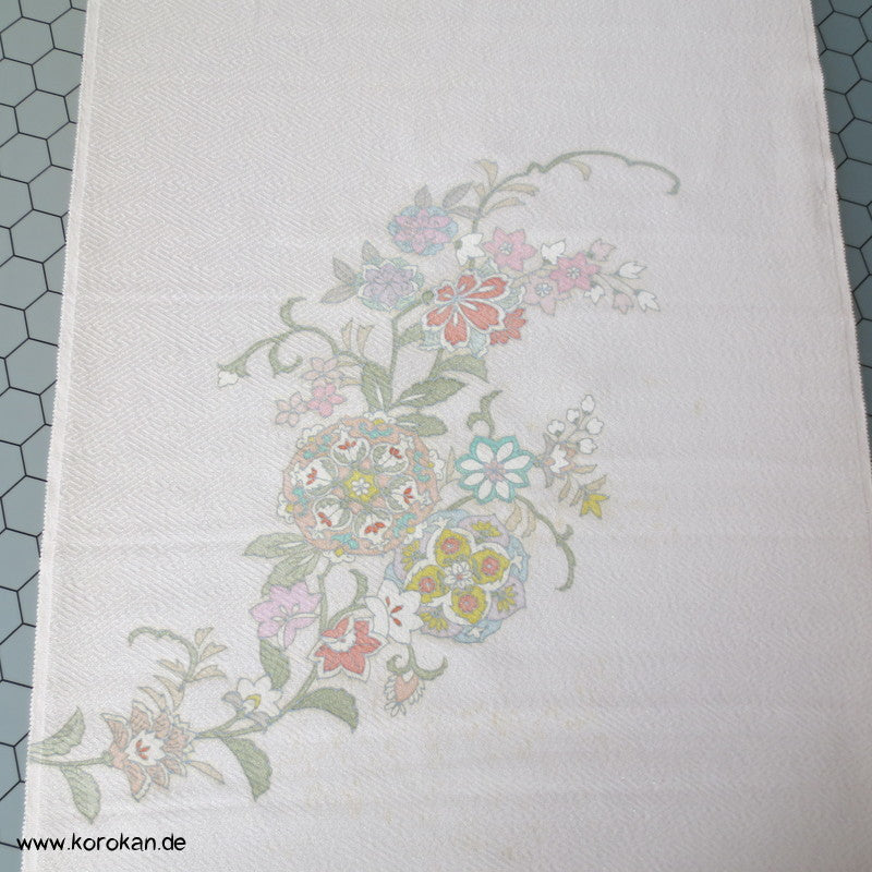 indisches Blumenmuster Bingata Tanmono, eingewebter Lurex