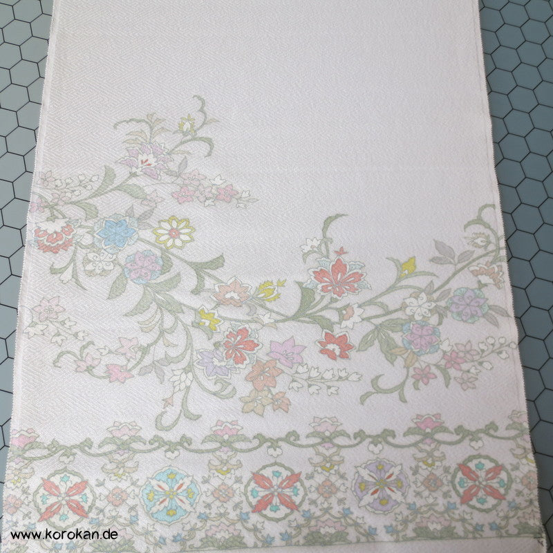 indisches Blumenmuster Bingata Tanmono, eingewebter Lurex