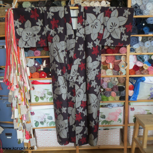 Tachibana Kasuri Hitoe Meisen Seiden Kimono