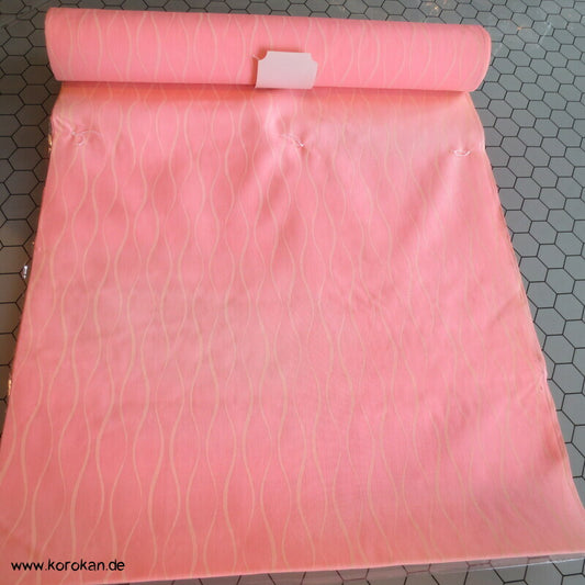 Juban Kimono Wollmusselin Stoff Tatewaku weiß auf rosa