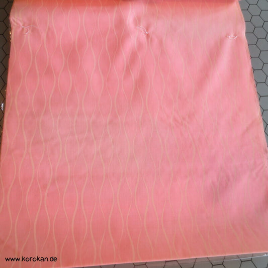 Juban Kimono Wollmusselin Stoff Tatewaku weiß auf rosa