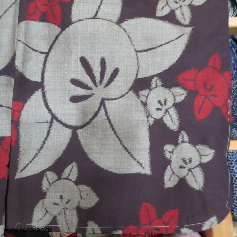 Tachibana Kasuri Hitoe Meisen Seiden Kimono