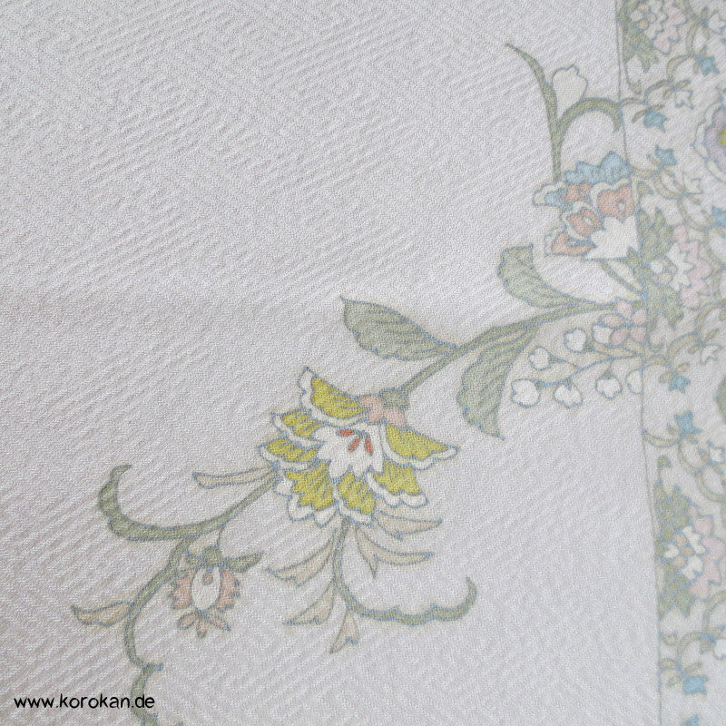 indisches Blumenmuster Bingata Tanmono, eingewebter Lurex