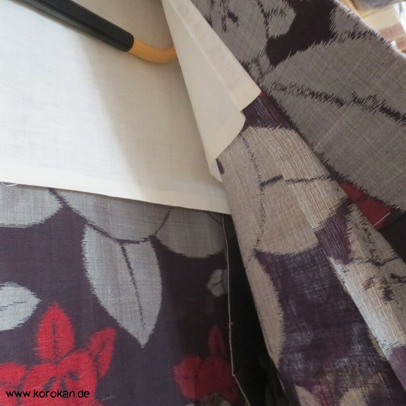 Tachibana Kasuri Hitoe Meisen Seiden Kimono