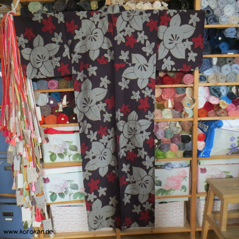 Tachibana Kasuri Hitoe Meisen Seiden Kimono