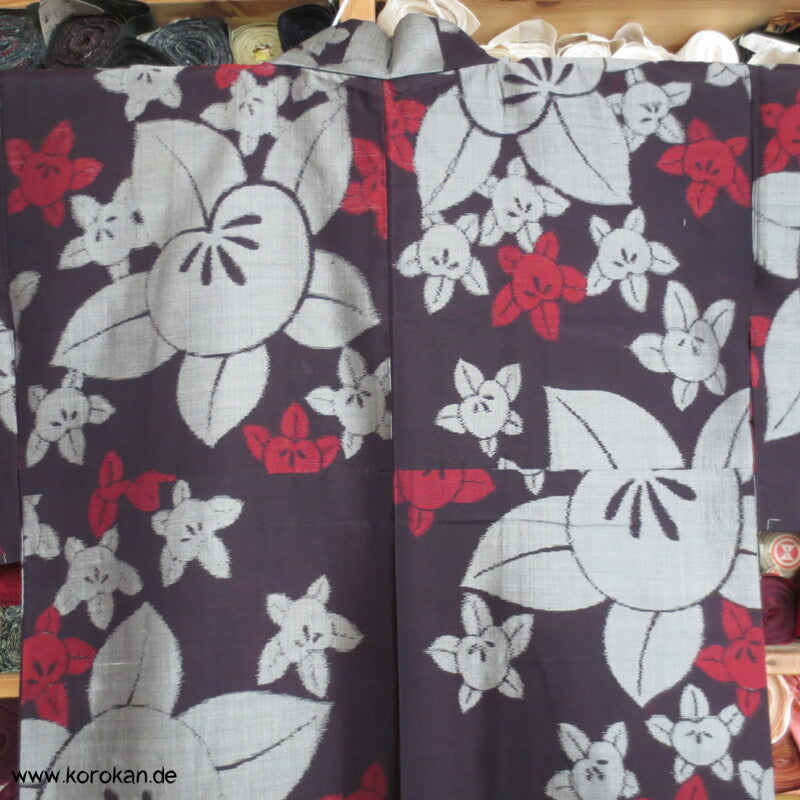 Tachibana Kasuri Hitoe Meisen Seiden Kimono