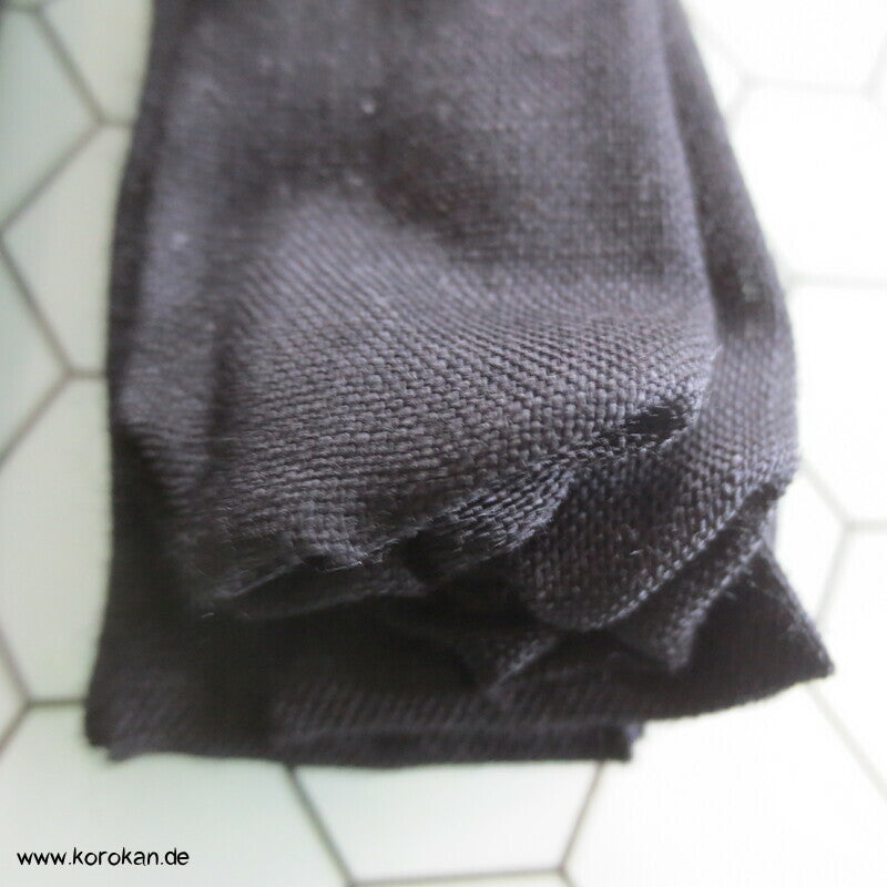 schwarzes Wolle Koshihimo Band für Juban/ Kimono