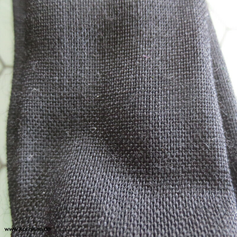 schwarzes Wolle Koshihimo Band für Juban/ Kimono