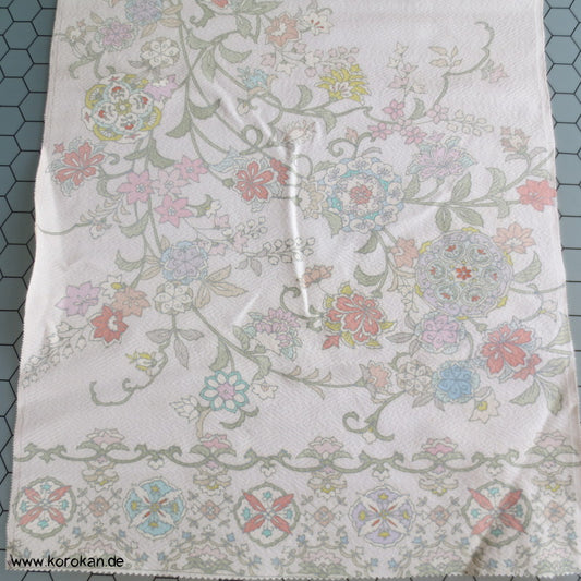 indisches Blumenmuster Bingata Tanmono, eingewebter Lurex