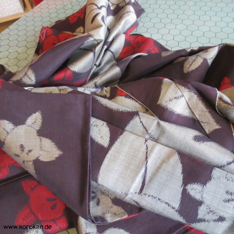 Tachibana Kasuri Hitoe Meisen Seiden Kimono