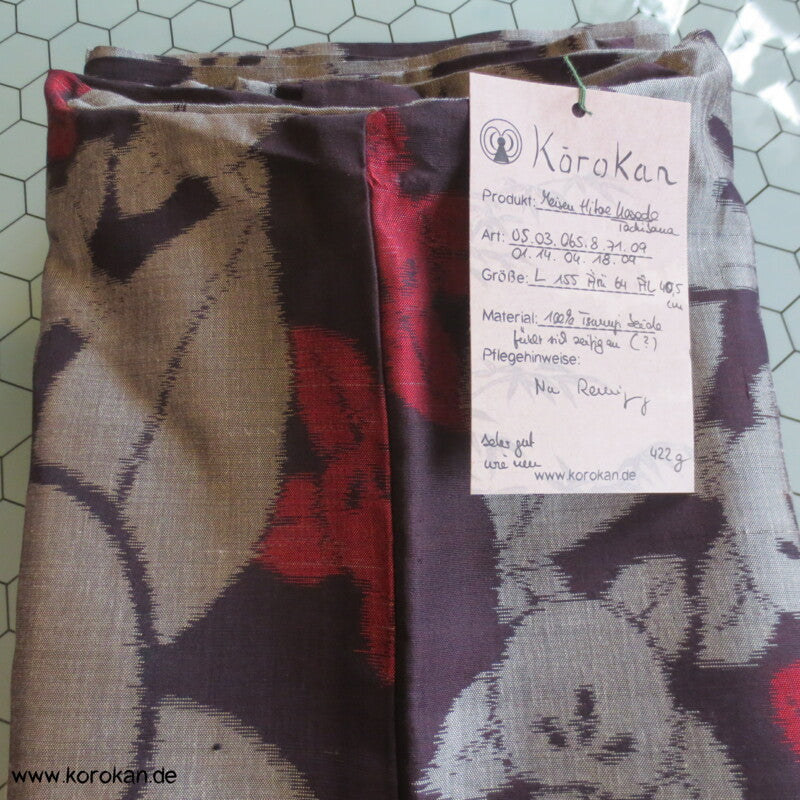 Tachibana Kasuri Hitoe Meisen Seiden Kimono