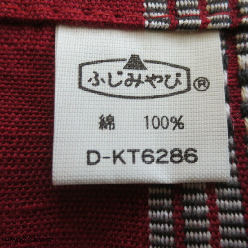 Furoshiki, weinrot mit schwarz weißen Streifen - groß