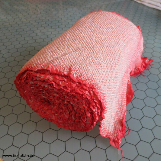 Full Shibori lachs weiße Kimono Seide - ungedämpft
