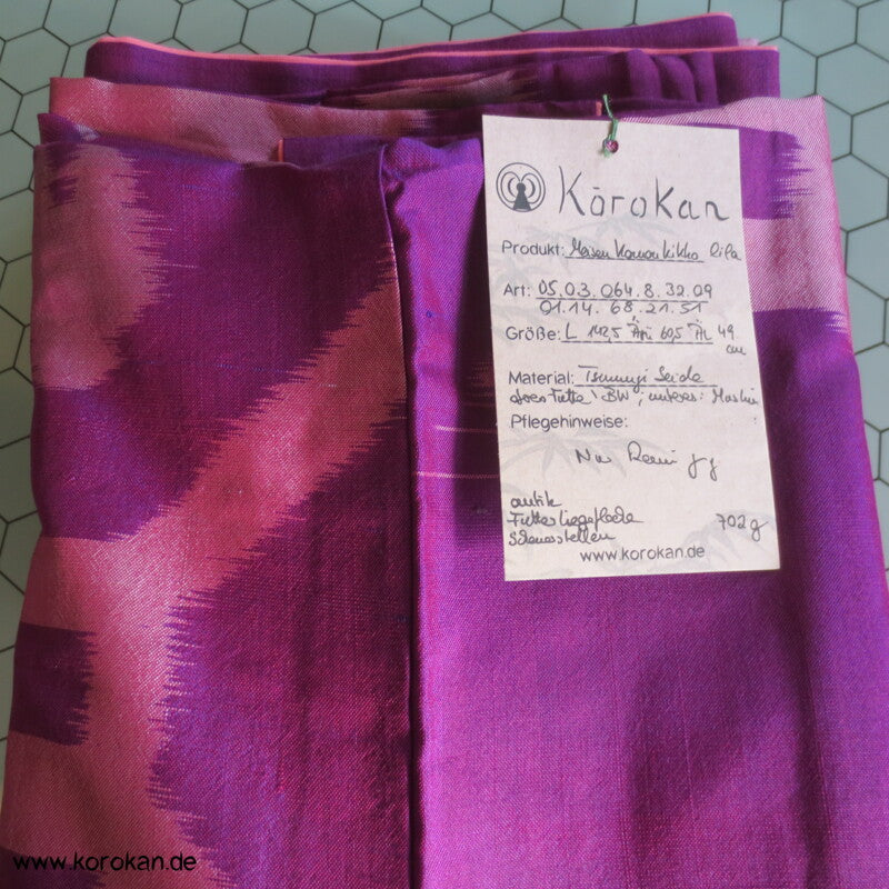 Japan Art Deco riesiges Kikko Meisen Seiden Kimono