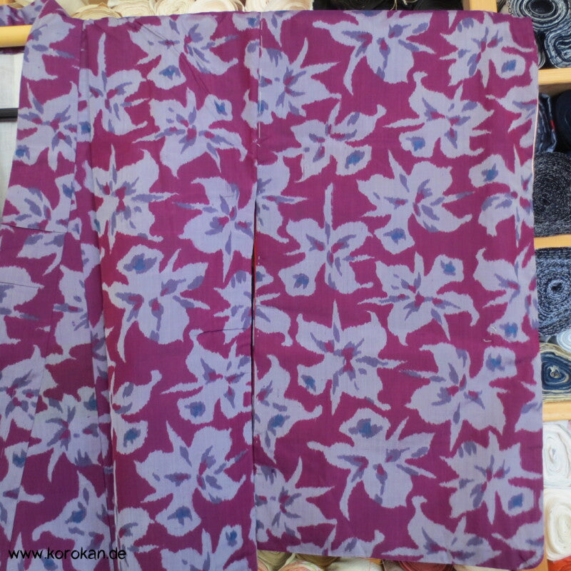Japan Art Deco Katleya Orchideen Meisen Seiden Kimono