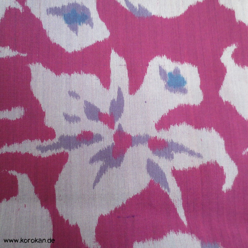 Japan Art Deco Katleya Orchideen Meisen Seiden Kimono