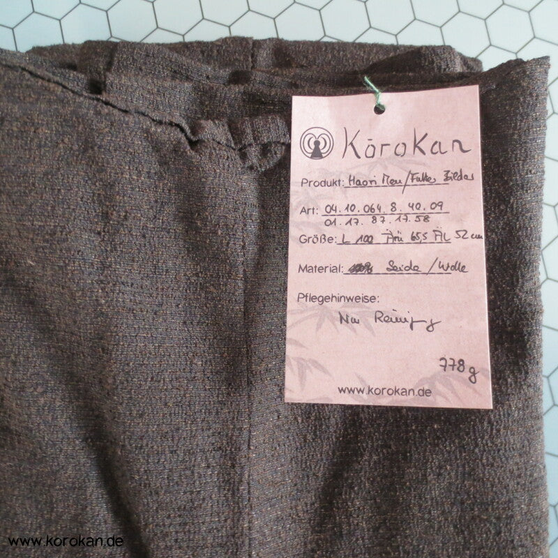 japanische dunkelmelierte Tsumugi Seiden Haori Männer Kimono Jacke, Bilder im Futter