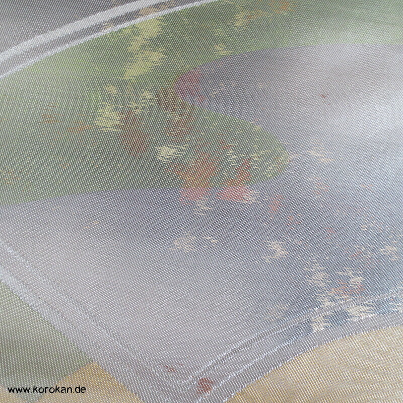 moderne Fächer grün silber gold Fukuro Obi