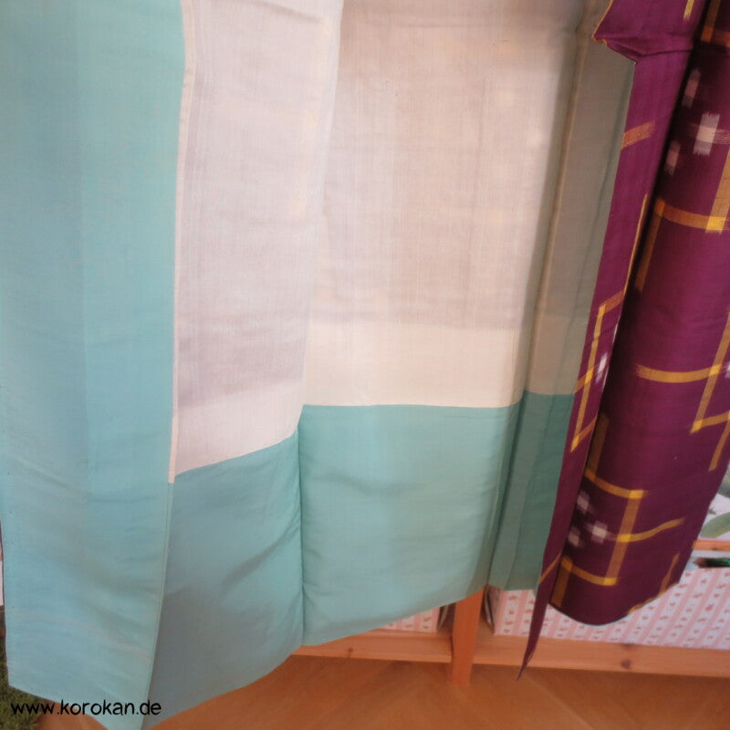 Japan Art Deco Rechtecke Meisen Seiden Kimono, neu aber beschädigt