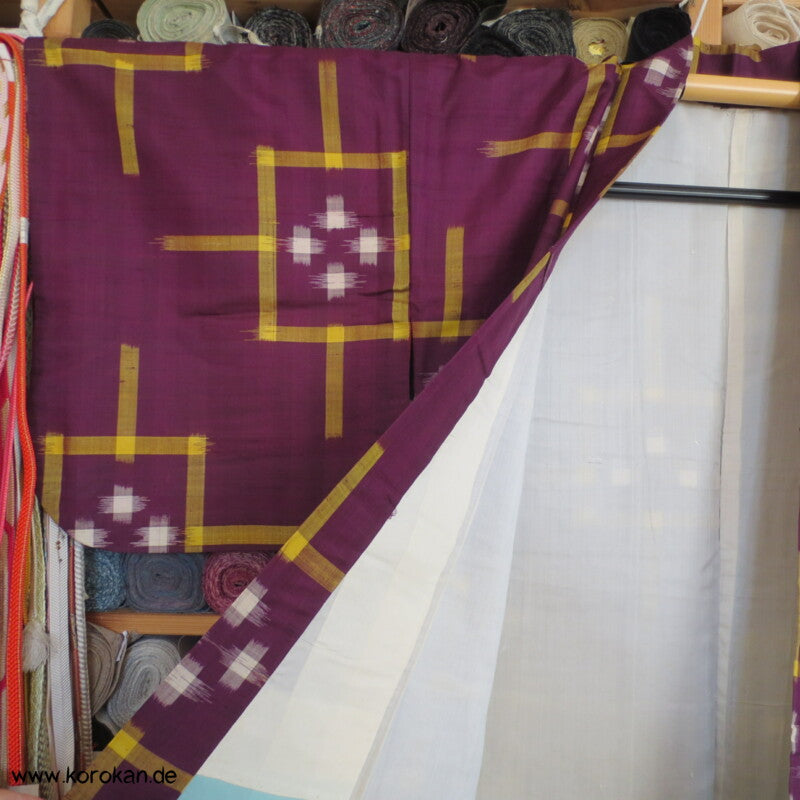 Japan Art Deco Rechtecke Meisen Seiden Kimono, neu aber beschädigt