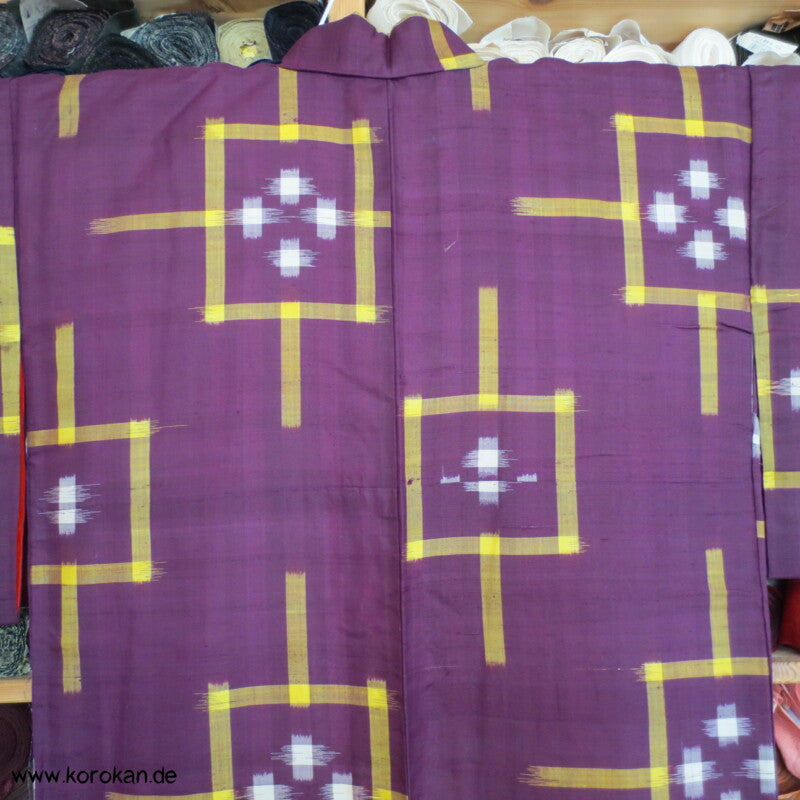 Japan Art Deco Rechtecke Meisen Seiden Kimono, neu aber beschädigt