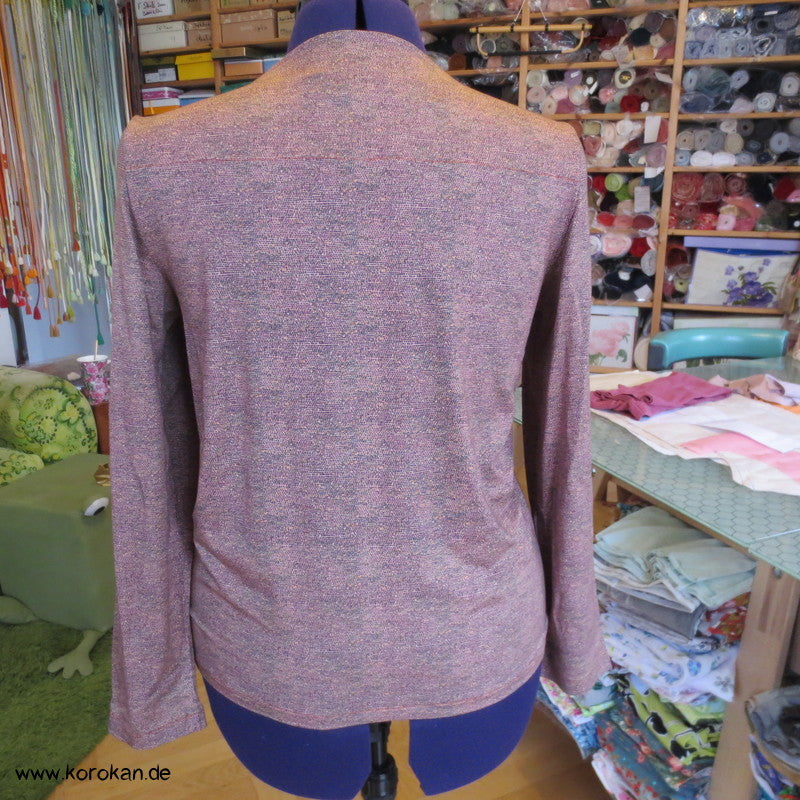 Vintage Langarm Shirt, Kombi aus Muster Kimono Seide Panel + Baumwoll Jersey