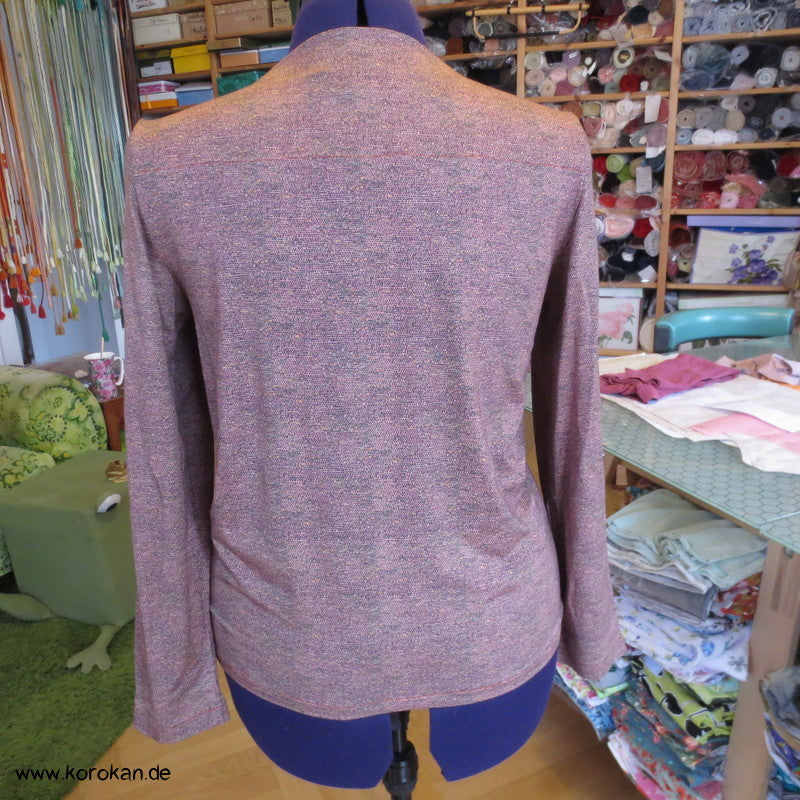 Vintage Langarm Shirt, Kombi aus Muster Kimono Seide Panel + Baumwoll Jersey
