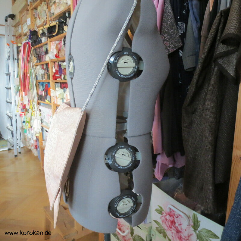 flache Taiko Trommel Kimono Seidenbrokat Tasche mit Obijime Träger, Unikat