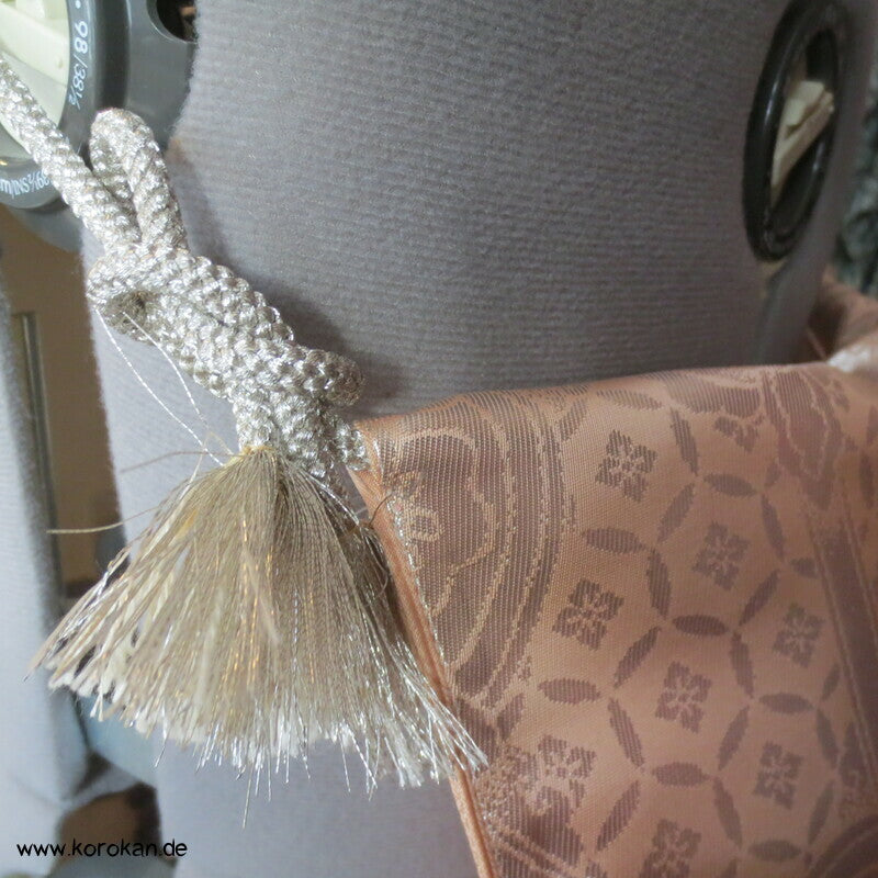flache Taiko Trommel Kimono Seidenbrokat Tasche mit Obijime Träger, Unikat