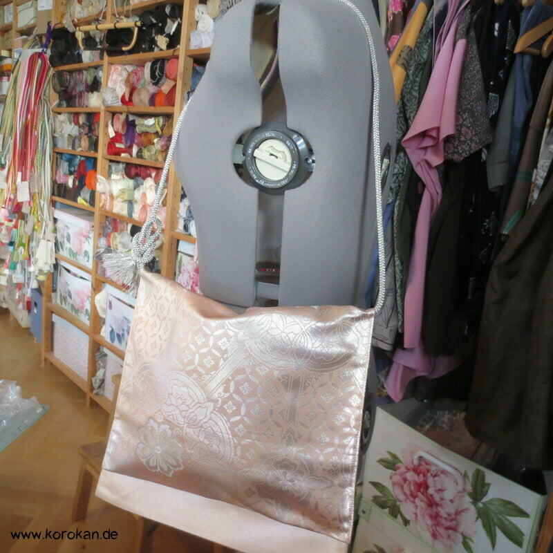 flache Taiko Trommel Kimono Seidenbrokat Tasche mit Obijime Träger, Unikat