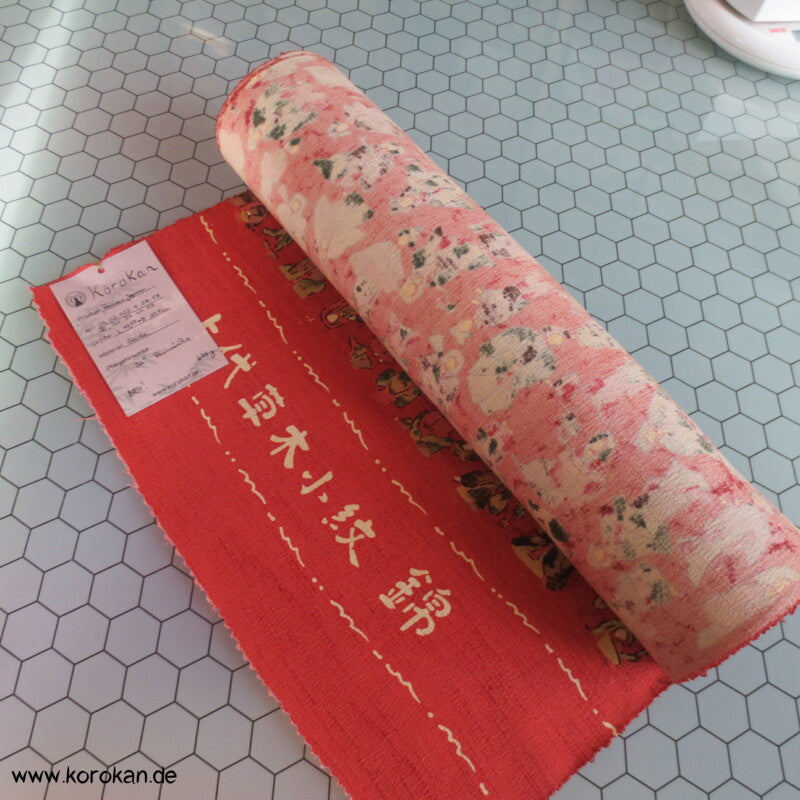 japanische Menschen dicker borkiger Kimono Seide Chirimen Crepe