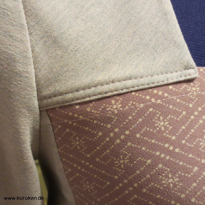 Langarm Shirt, Kombi aus Muster Kimono Seide Panel + Baumwoll Jersey