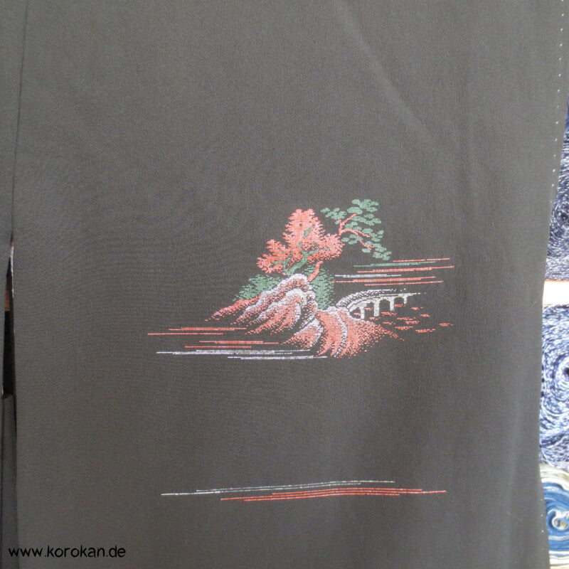 Urushi - Landschaft Haori Seiden Kimono Jacke