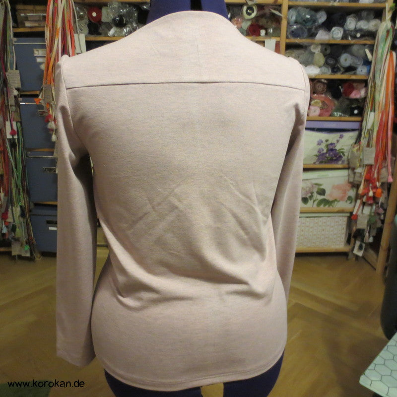 Langarm Shirt, Kombi aus Muster Kimono Seide Panel + Baumwoll Jersey