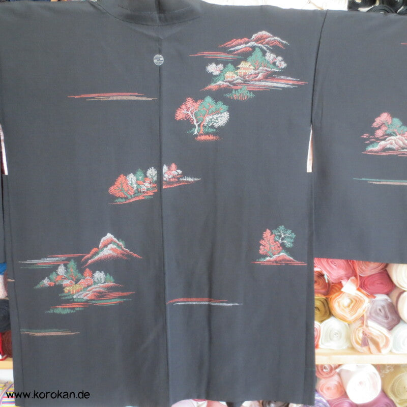 Urushi - Landschaft Haori Seiden Kimono Jacke