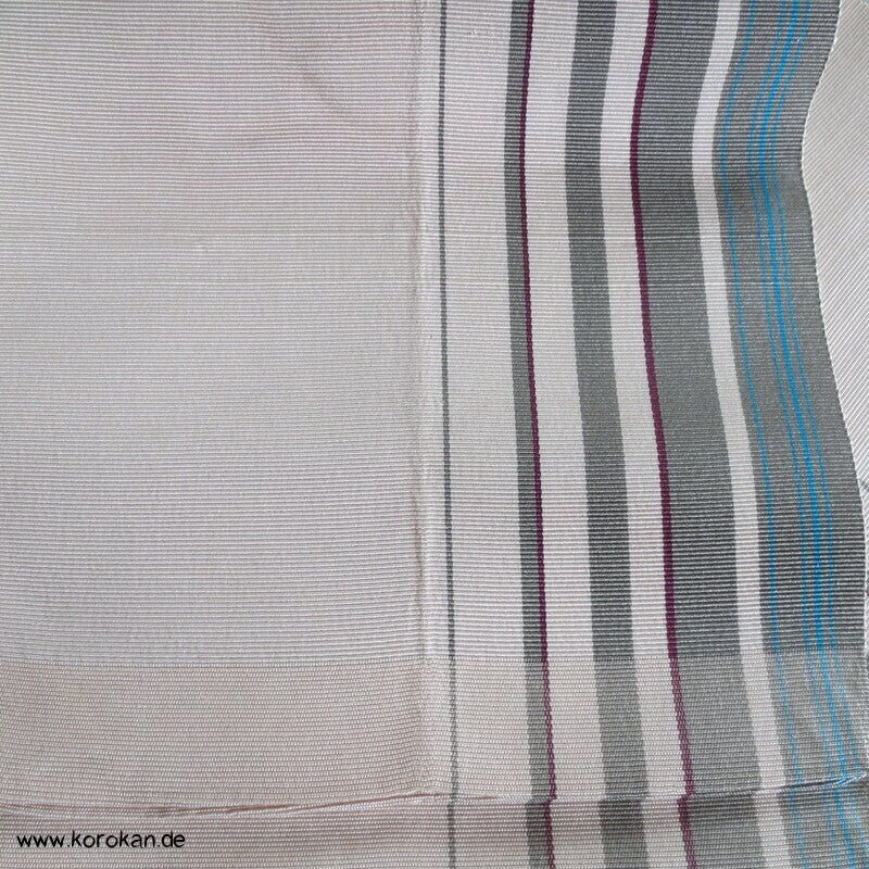 gestreifter Seidenrips Hanhaba Obi / Date Jime