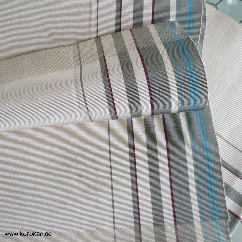 gestreifter Seidenrips Hanhaba Obi / Date Jime