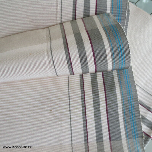 gestreifter Seidenrips Hanhaba Obi / Date Jime