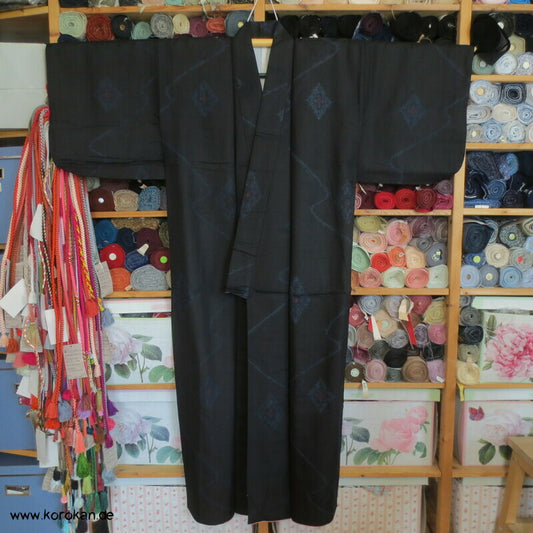 Wellen, Diamantrauten Kasuri Tsumugi Kimono