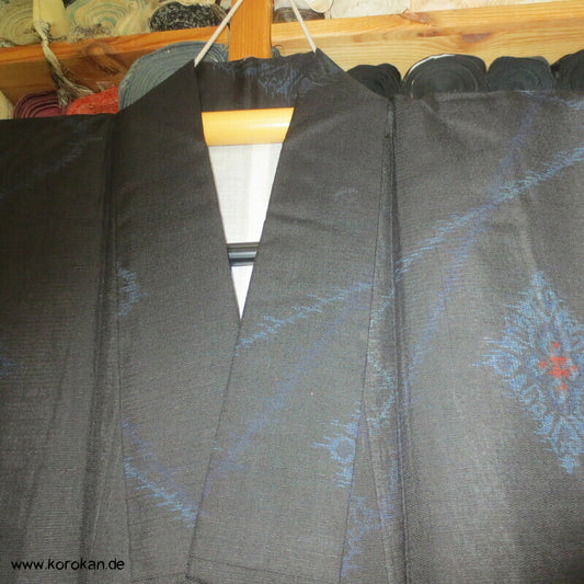Wellen, Diamantrauten Kasuri Tsumugi Kimono
