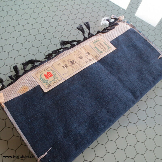 Tanmono Stoffrolle blauschwarz Tsumugi Kimono Seide Ballen