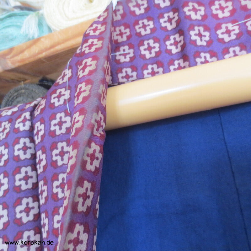 Seiden Honan homemade Kimono, lila mit kleinen Kreuzen