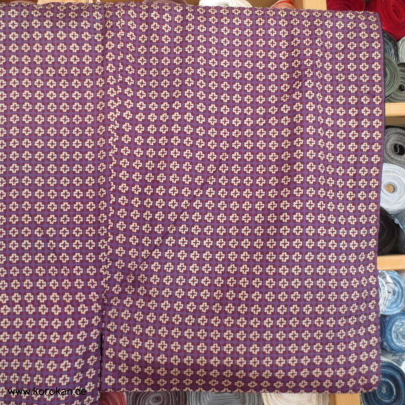 Seiden Honan homemade Kimono, lila mit kleinen Kreuzen